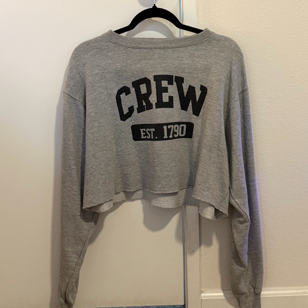 Gray Crew Cropped Sweatshirt